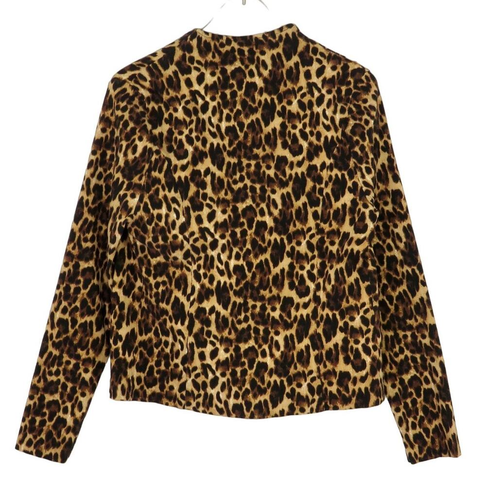 Madrag Y2k Leopard Open Print Blazer Lightweight … - image 3